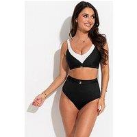 Pour Moi Fifth Avenue Super High-Waist Control Brief - Black/White