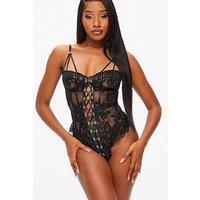 Ann Summers Boudoir Tease Crotchless Teddy - Black