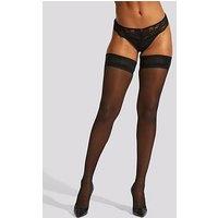 Ann Summers Pu Seamed Hold Ups - Black