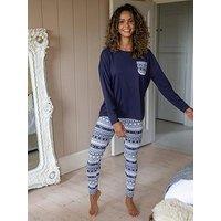 Pour Moi Soft Touch Jersey Fairisle Legging Pyjama Set - Multi
