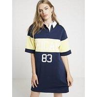 River Island Stripe Collared T-Shirt Mini Dress