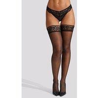 Ann Summers Micro Fishnet Seamed Hold Ups - Black