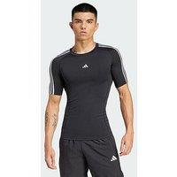 Adidas Techfit Compression Training 3-Stripes Tee - Black