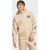 Adidas Z.N.E. Full-Zip Hooded Tracksuit Jacket - Beige