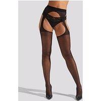 Ann Summers Crotchless Glossy Tights - Black