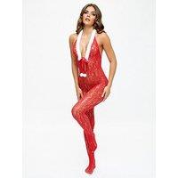 Ann Summers Winter Wonderland Bodystocking - Red