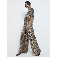 River Island Petite Leopard Print Sequin Trousers