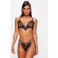 Ann Summers Diamond Heart Crotchless Set - Black