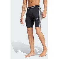 Adidas Techfit Compression Training 3-Stripes Short Tights - Black