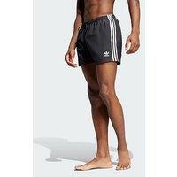 Adidas Originals Adicolor 3-Stripes 5-Inch Swim Shorts - Black