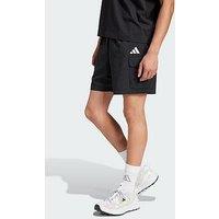 Adidas Essentials Small Logo Cargo Chelsea Shorts - Black/White