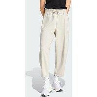 Adidas Essentials Contemporary Logo Fleece Barrel Pants - White