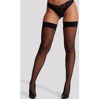 Ann Summers Plain Top Seamed Hold Ups - Black