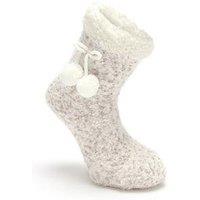 Pour Moi Cosy Popcorn Knit Lined Slipper Sock