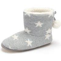Pour Moi Star Knit Faux Fur Lined Bootie Slipper