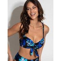 Pour Moi Portofino Underwired Padded Bikini Top - Black/Multi