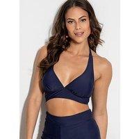 Pour Moi Space Bikini Top Halterneck Wirefree Padded Womens Swimwear 36058
