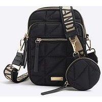River Island Quilted Zip Pocket Cross Body Bag