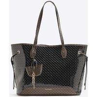 River Island Embossed Ri Monogram Shopper Bag
