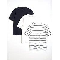 River Island Pack Of 3 Stripe T-Shirt - Multi