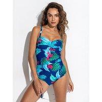 Pour Moi Santa Monica Strapless Tummy Control Swimsuit - Petite - Multi
