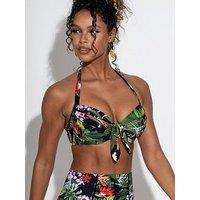 Pour Moi Palermo Underwired Padded Halter Bikini Top - Print