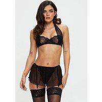 Ann Summers Tease Me Crotchless Set - Black
