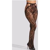 Ann Summers Lace Strappy Crotchless Tights