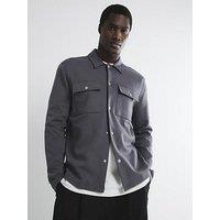 River Island Slim Fit Long Sleeve Overshirt - Grey