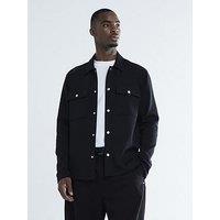 River Island Long Sleeved Slim Jersey Overshirt - Black