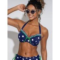 Pour Moi Beach House Lightly Padded Halter Underwired Top - Bright Print