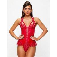 Ann Summers Exuberant Crotchless Teddy - Red