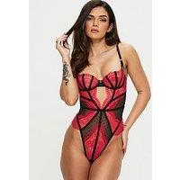 Ann Summers Secret Seduction Crotchless Body - Black/Multi