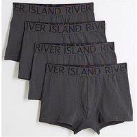 River Island Pack Of 4 Cotton Stretch Ri Trunks