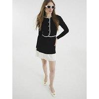River Island Long Sleeve Knitted Mini Dress - Black
