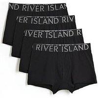 River Island Pack Of 4 Cotton Stretch Ri Trunks