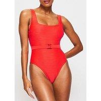 Kbx Swim Crinkle Swimsuit - Bright Orange