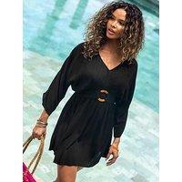 Pour Moi Crinkle O-Ring Woven Beach Kaftan