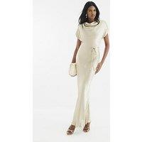 River Island Cowl Neck Maxi Dress - Gold