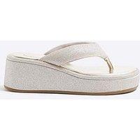 River Island Toe Thong Wedge Sandals