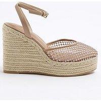 River Island Espadrille Diamante Wedges