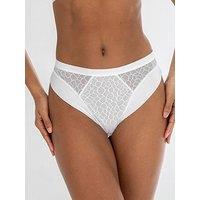 Pour Moi Geo Sculpt High Leg Midi Brief - White