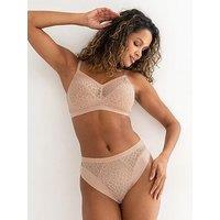 Pour Moi Geo Sculpt High Leg Midi Brief - Natural