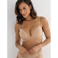 Pour Moi Fleur Padded Push-Up Plunge T-Shirt Bra - Beige