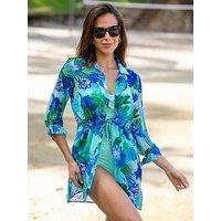 Pour Moi Chiffon Button Through Beach Shirt