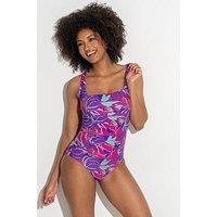 Pour Moi Santa Barbara Tall Ruched Tummy Control Swimsuit - Multi