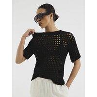 River Island Short Sleeve Crochet T-Shirt