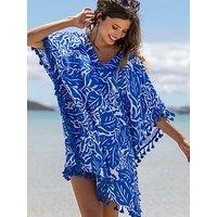 Pour Moi Cotton Double Cloth Fringe Trim Kaftan