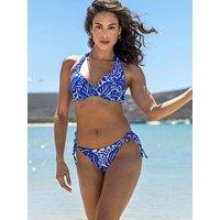Pour Moi Laguna Beach Reversible Tie Side Bikini Brief - Blue/White