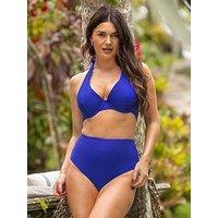 Pour Moi Laguna Beach Reversible High Waist Bikini Brief - Blue/White